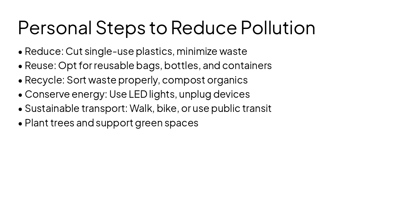 Slide 5 - Personal Steps to Reduce Pollution