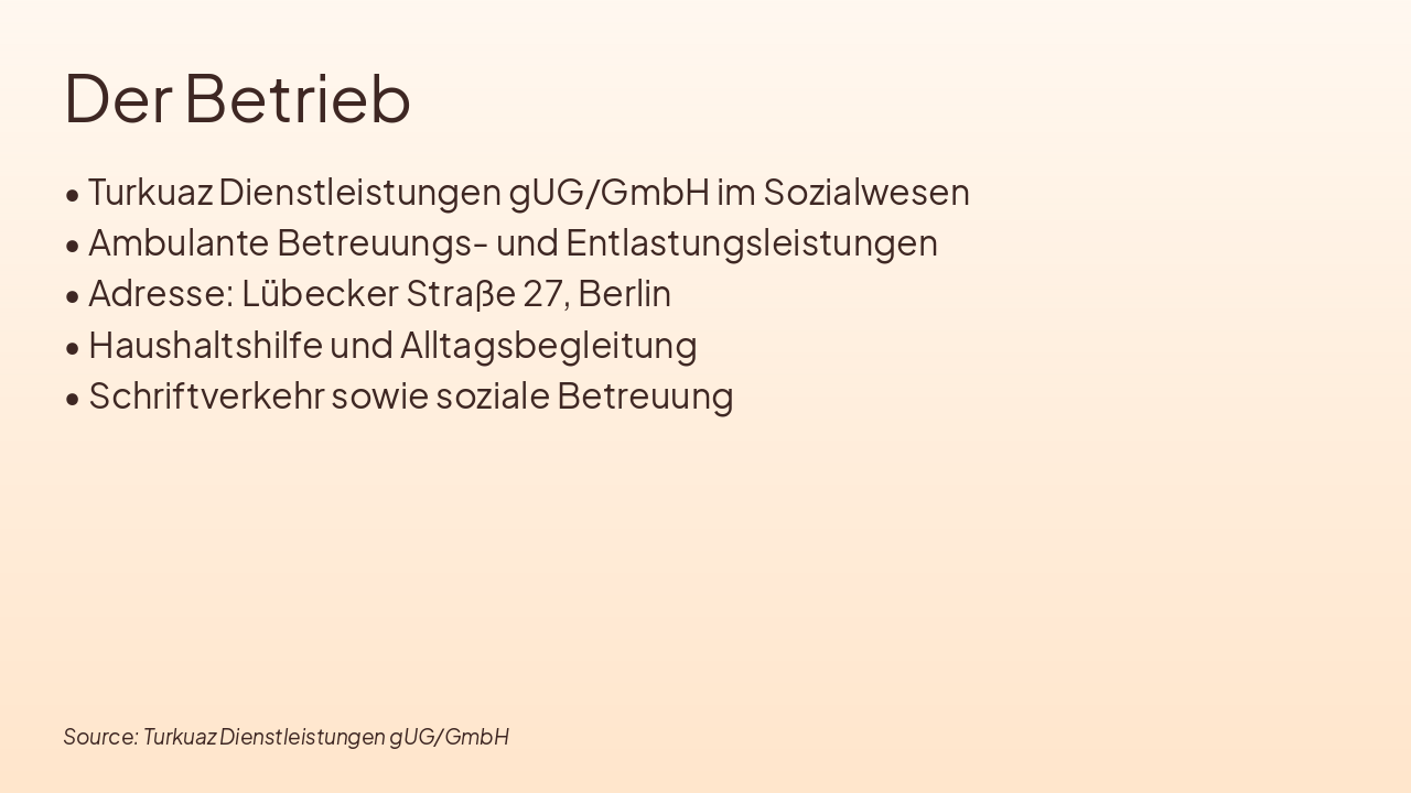 Slide 2 - Der Betrieb