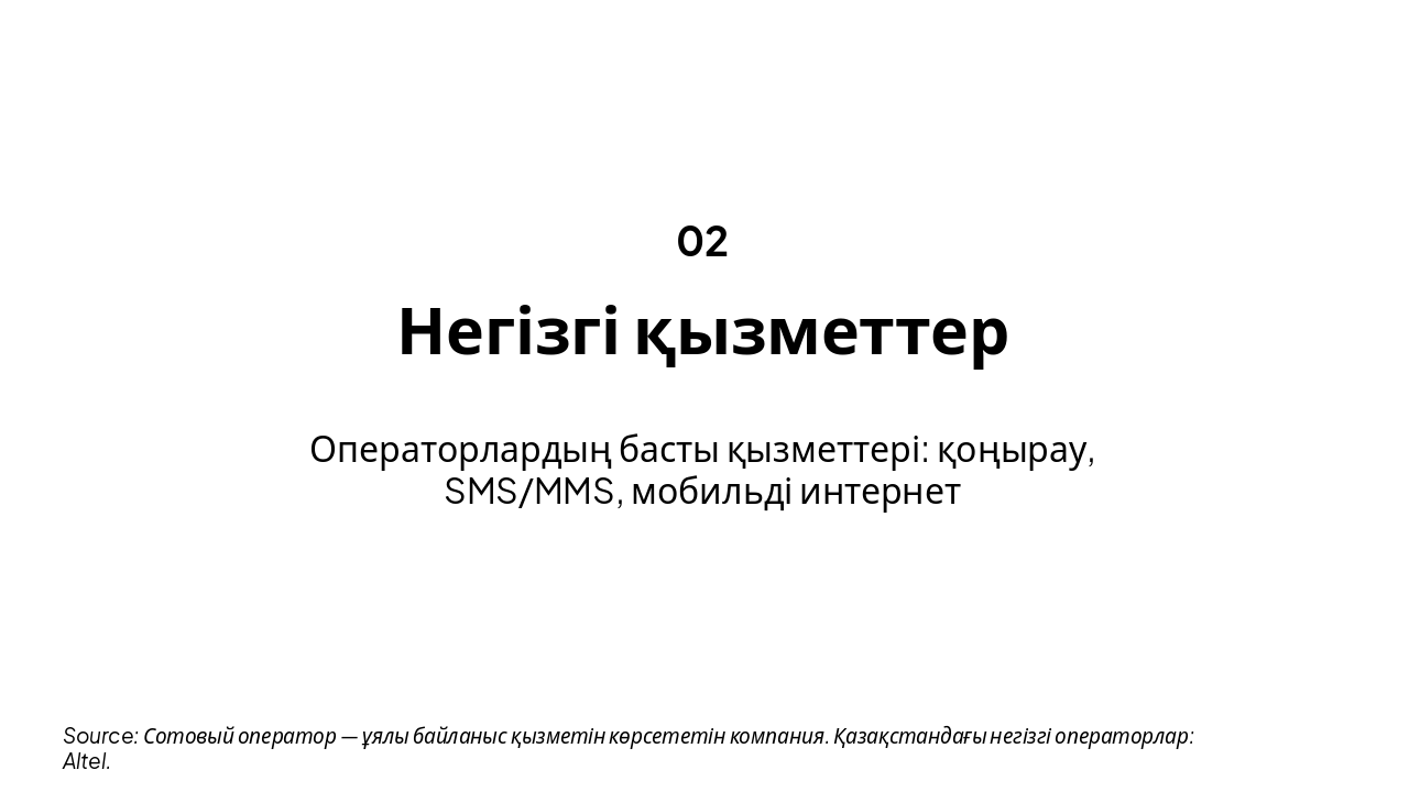 Slide 4 - Негізгі қызметтер