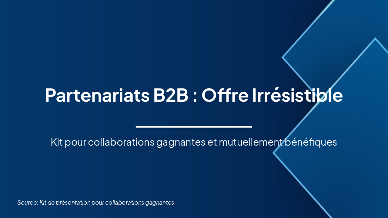 Slide 1 - Partenariats B2B : Offre Irrésistible