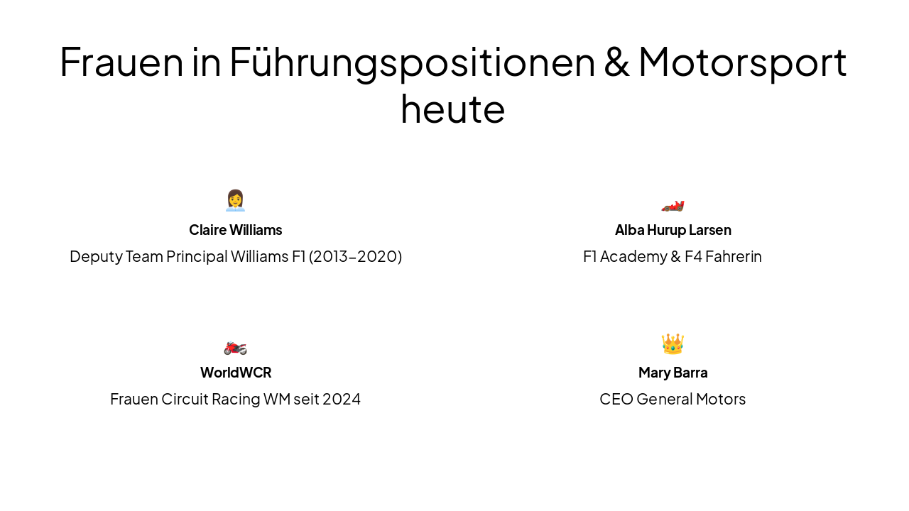 Slide 19 - Frauen in Führungspositionen & Motorsport heute