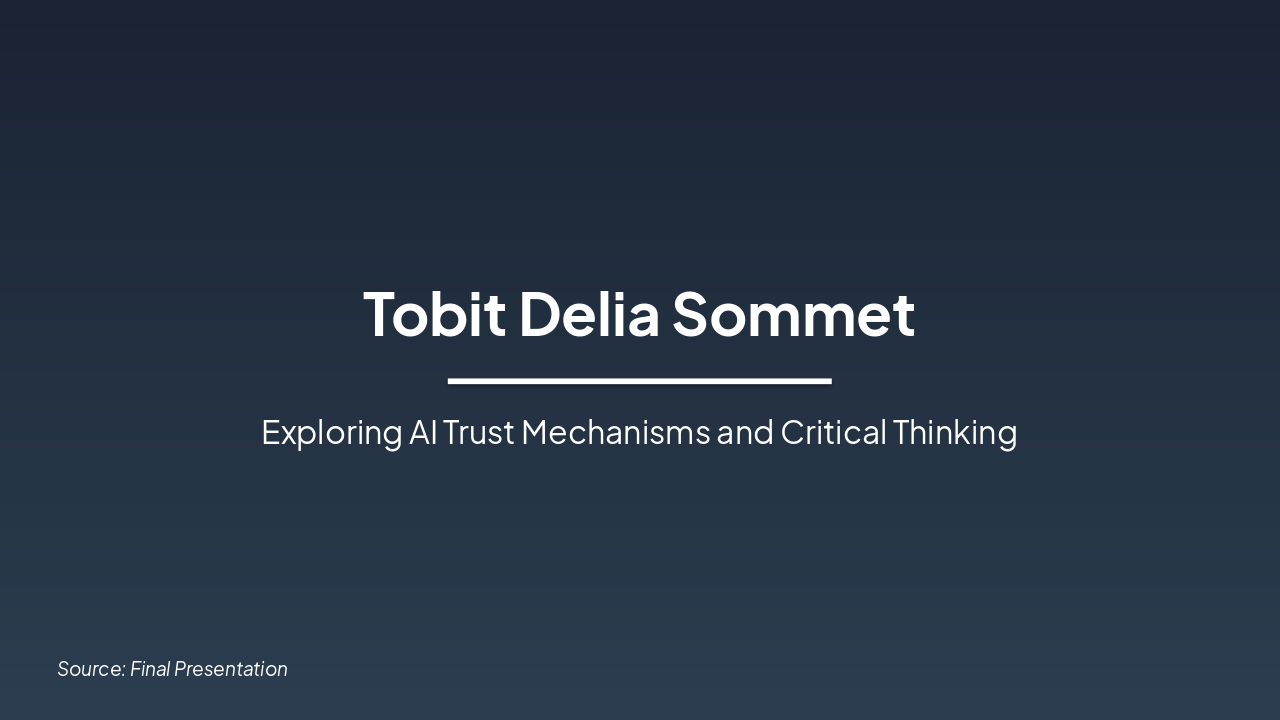 AI Trust Mechanisms & Critical Thinking