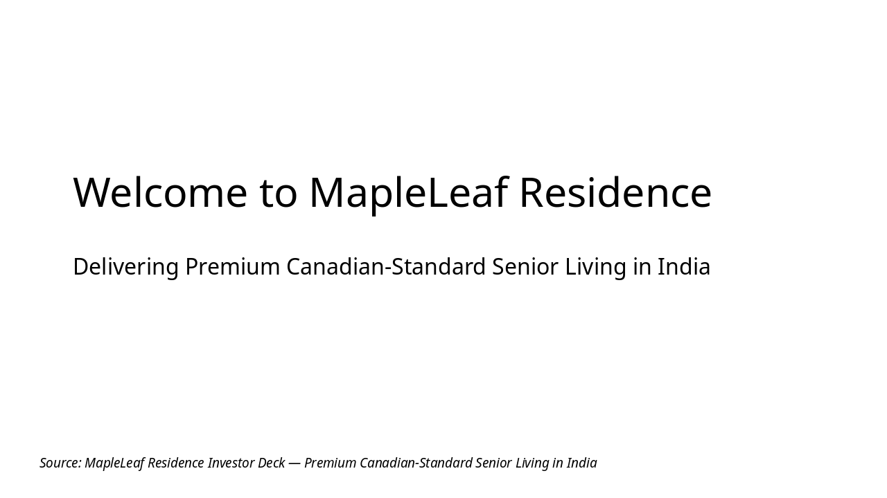 MapleLeaf Residence: Premium Senior Living in India (48 char