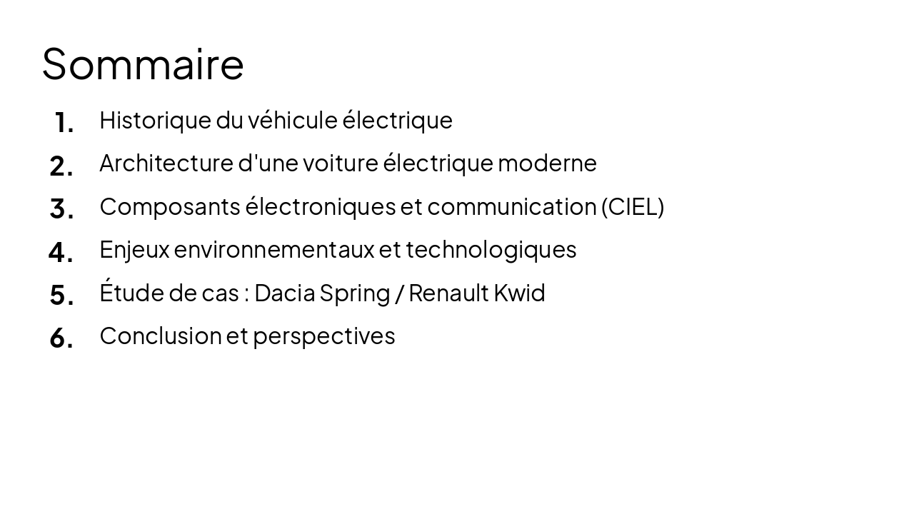 Slide 2 - Sommaire