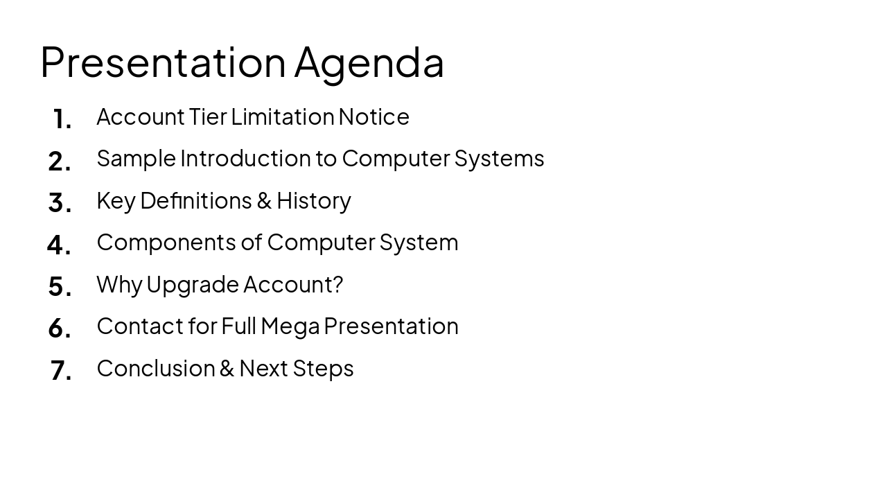 Slide 2 - Presentation Agenda