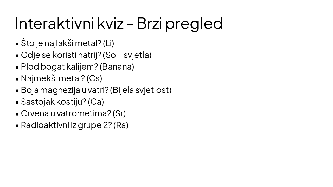 Slide 17 - Interaktivni kviz - Brzi pregled