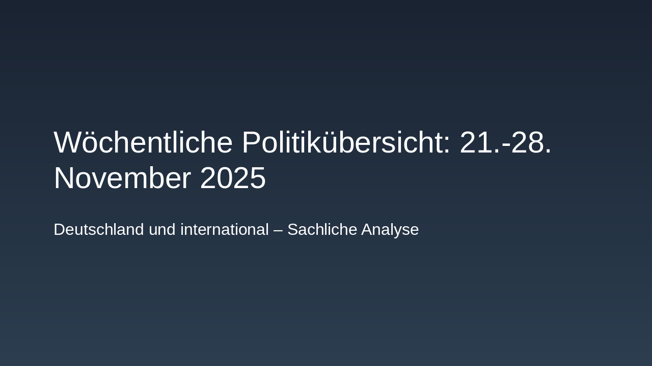 Politikwoche 21.-28.11.2025: Innen & Außen