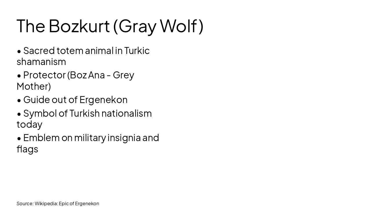Slide 8 - The Bozkurt (Gray Wolf)