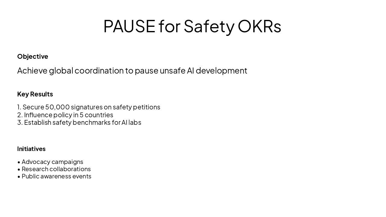 Slide 40 - PAUSE for Safety OKRs