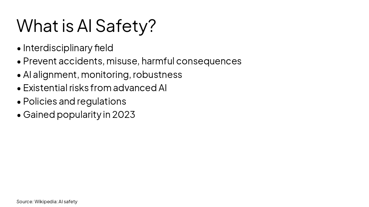 Slide 14 - What is AI Safety?