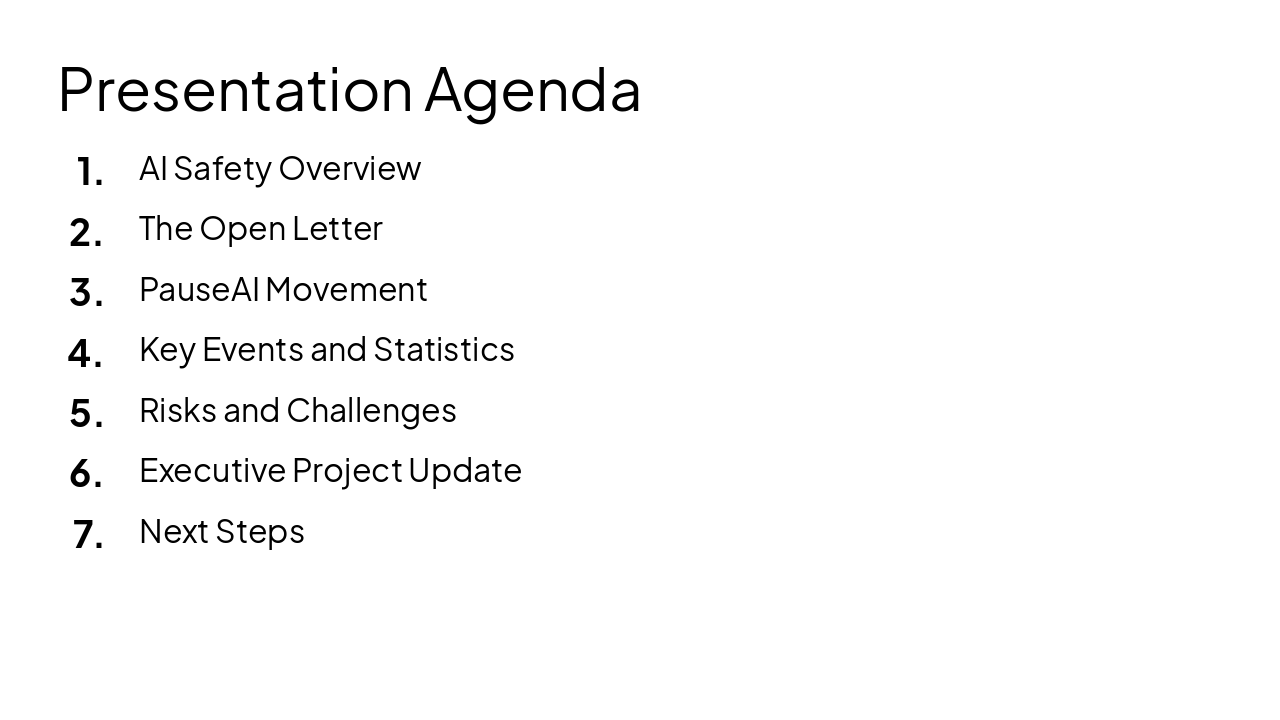 Slide 7 - Presentation Agenda