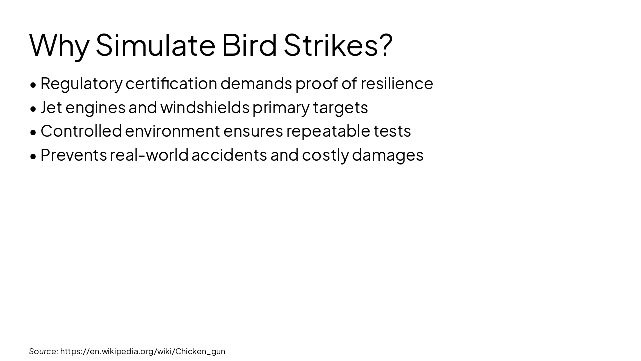 Slide 5 - Why Simulate Bird Strikes?