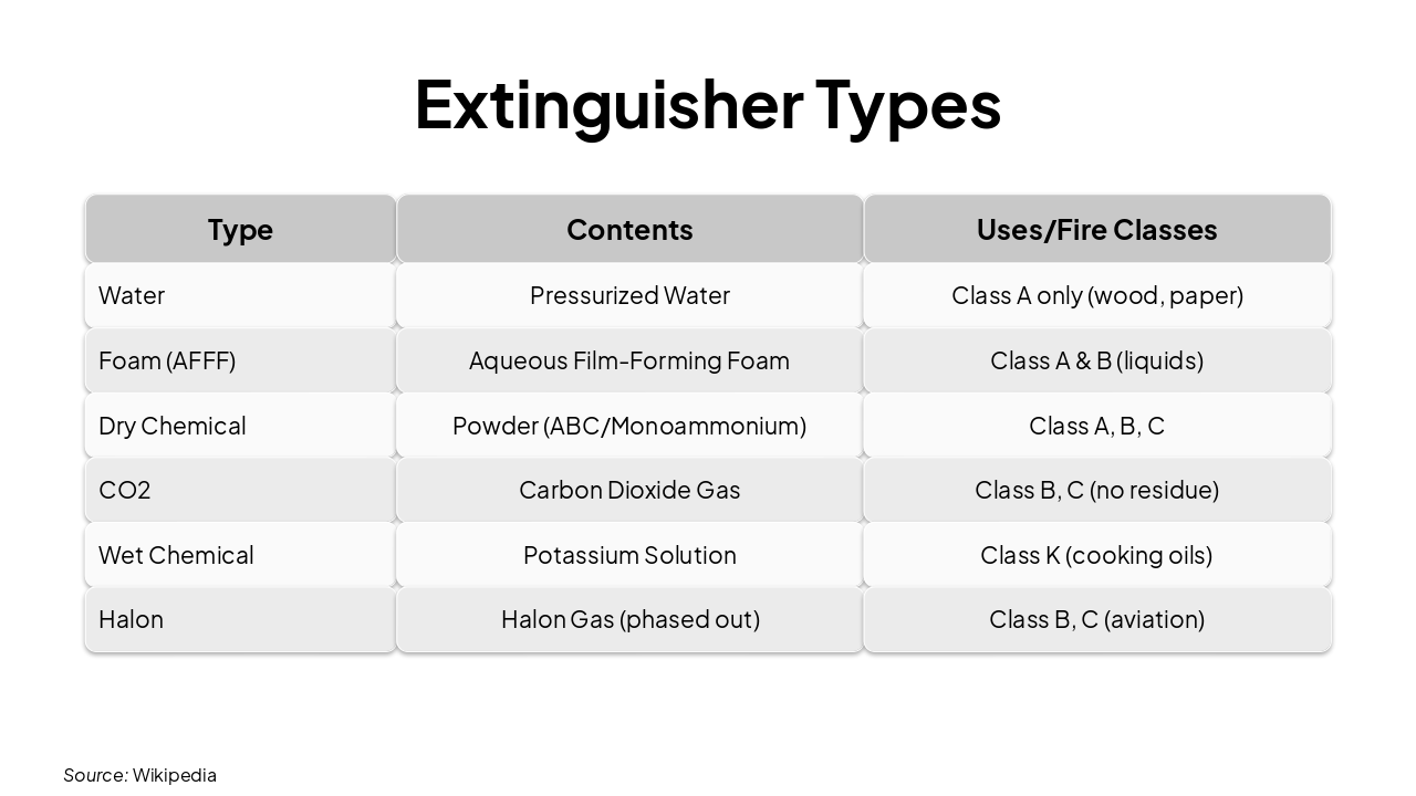 Slide 7 - Extinguisher Types