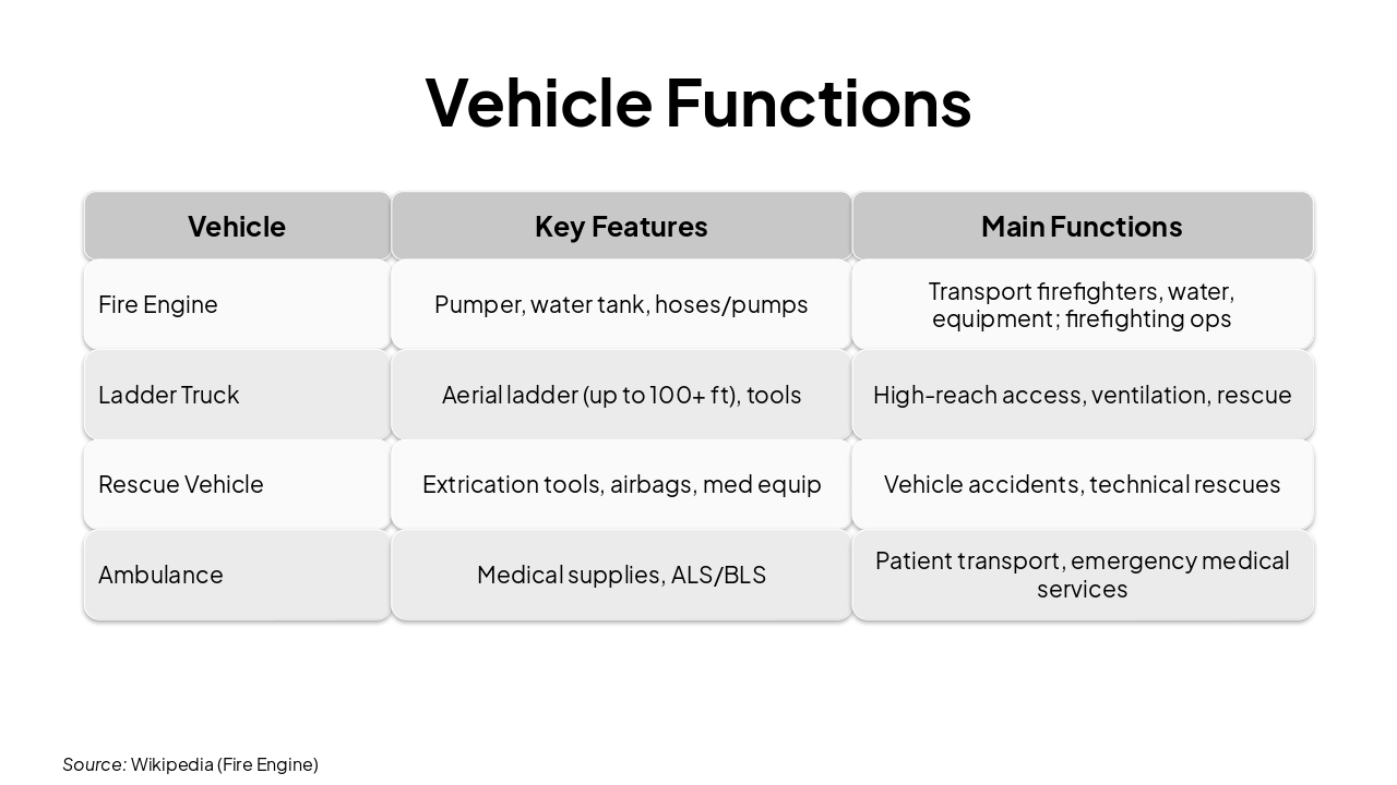 Slide 13 - Vehicle Functions