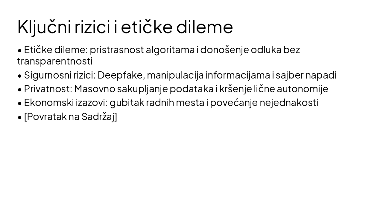 Slide 5 - Ključni rizici i etičke dileme