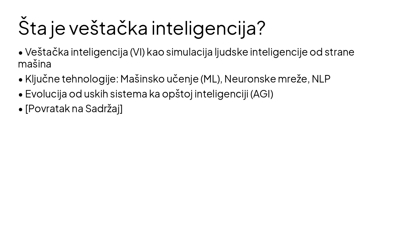 Slide 3 - Šta je veštačka inteligencija?