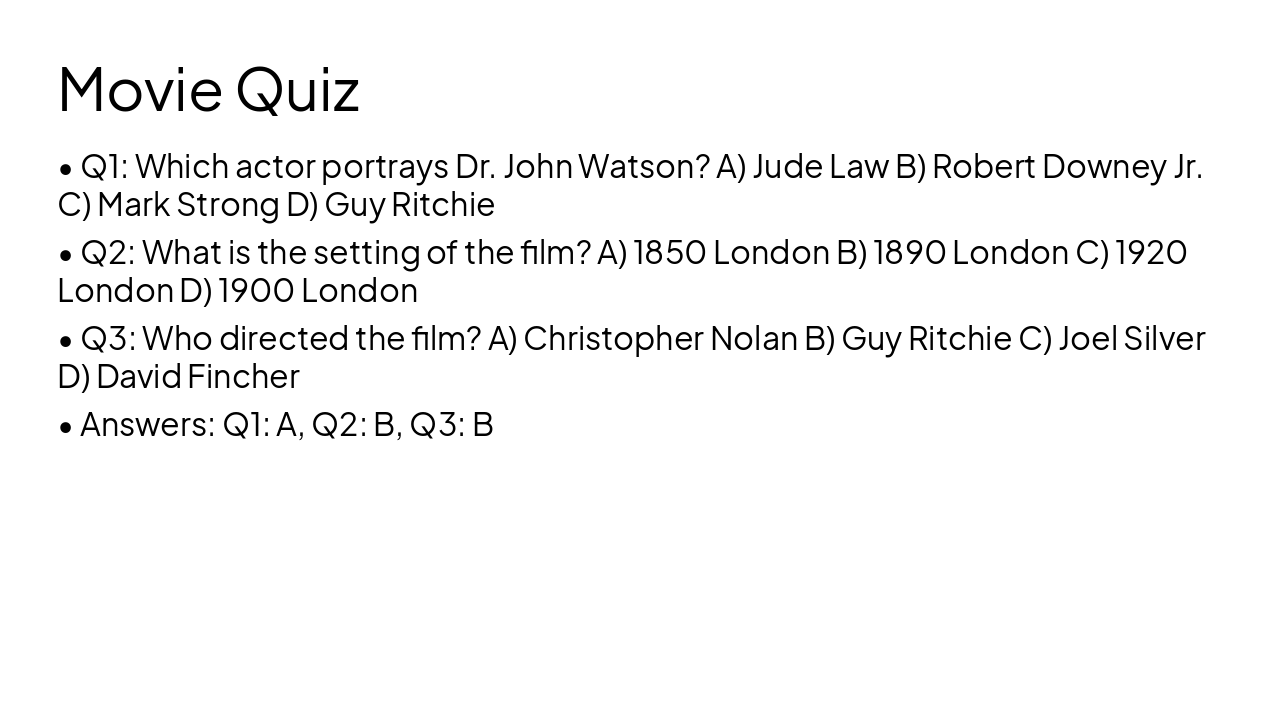 Slide 6 - Movie Quiz