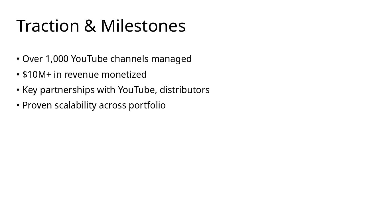 Slide 12 - Traction & Milestones