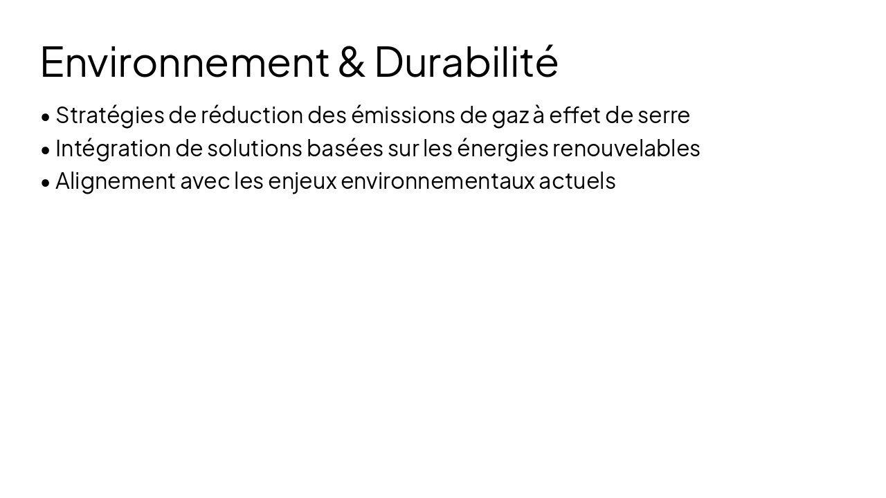 Slide 11 - Environnement & Durabilité