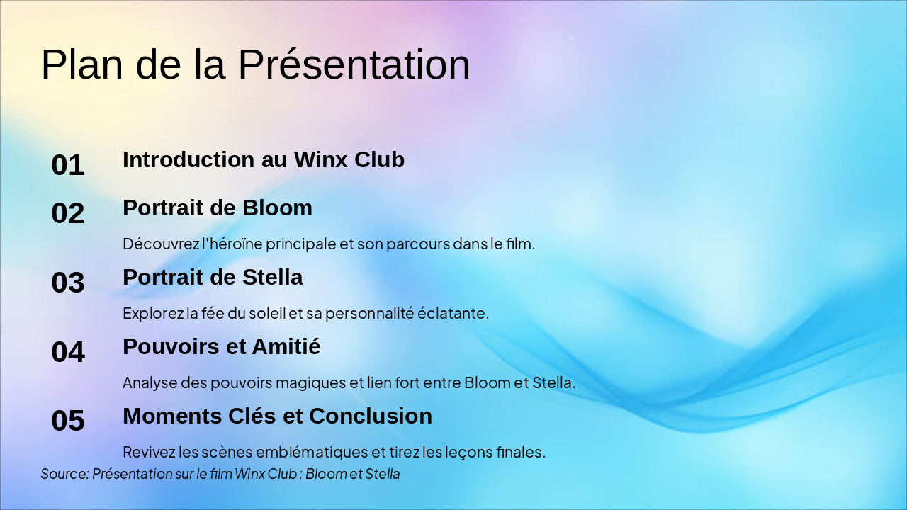 Slide 2 - Plan de la Présentation