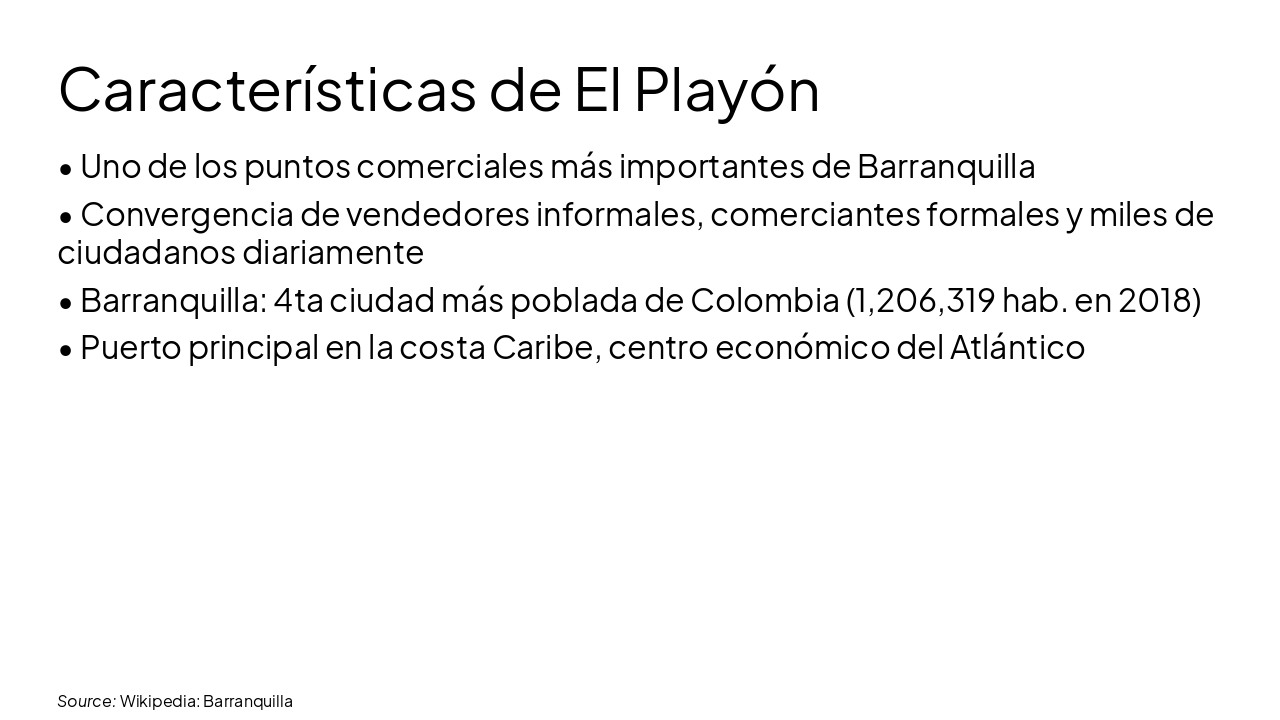 Slide 4 - Características de El Playón