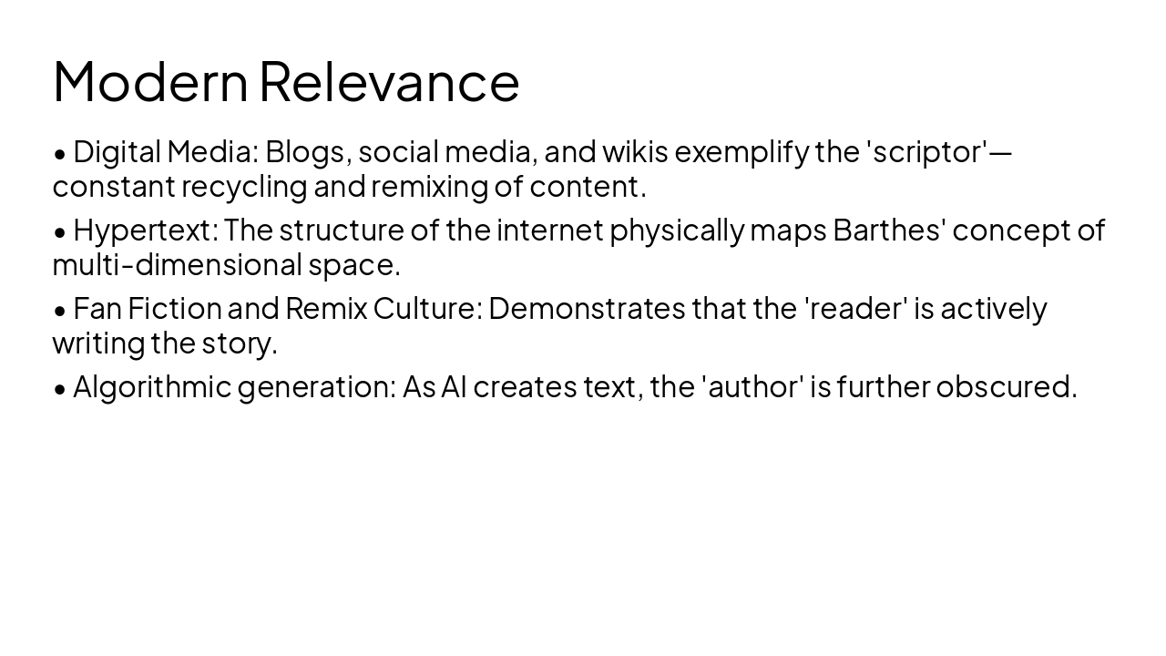 Slide 12 - Modern Relevance