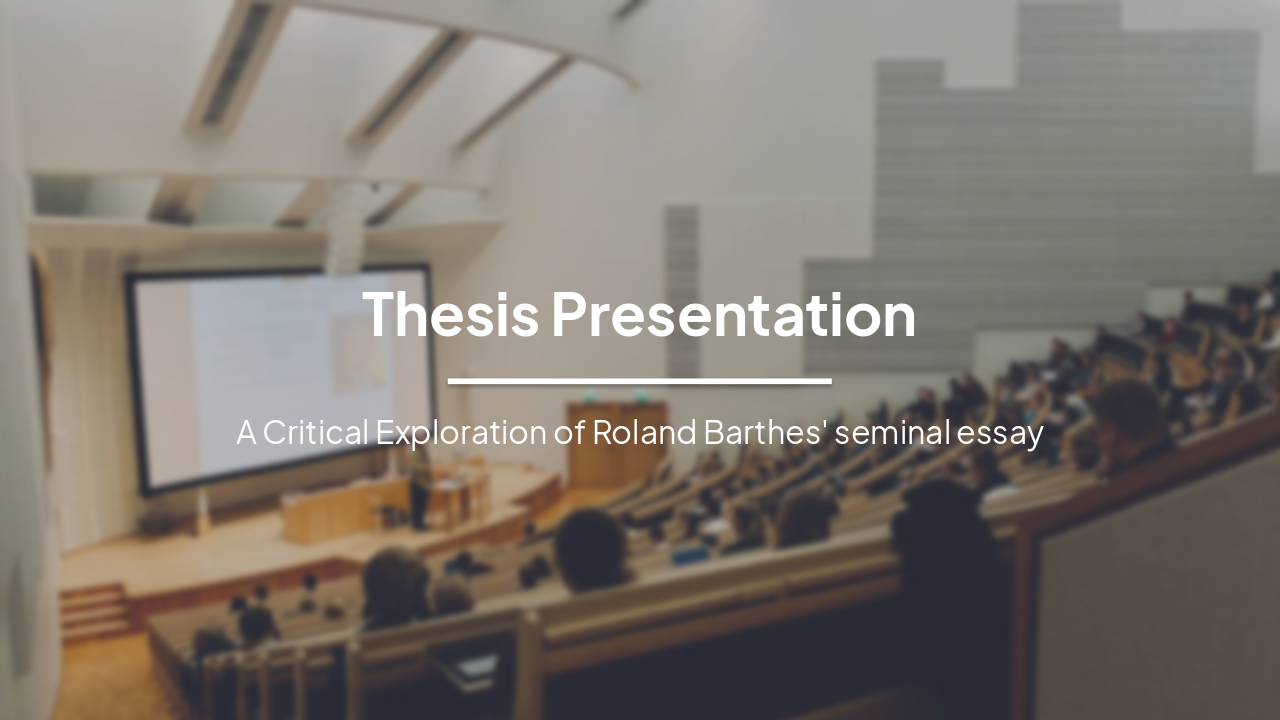 The Death of the Author: Barthes' Literary Revolution