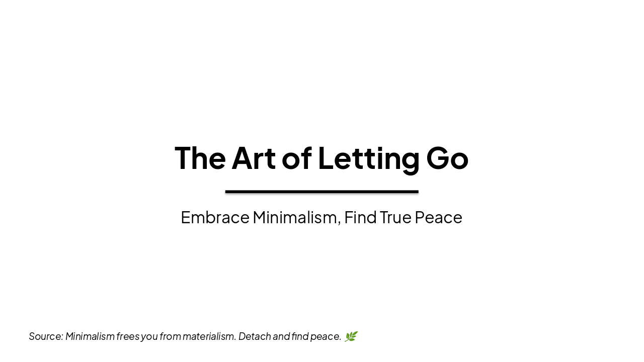 Minimalist Instagram Carousel: Art of Letting Go