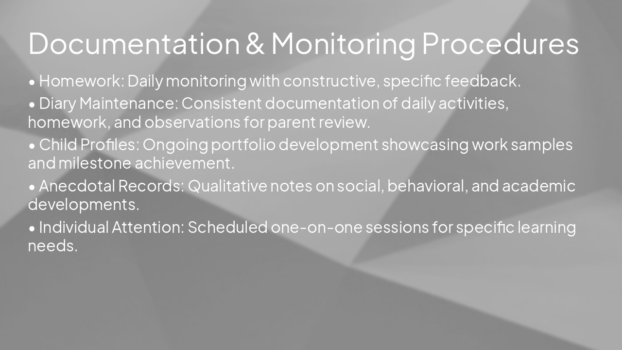 Slide 8 - Documentation & Monitoring Procedures