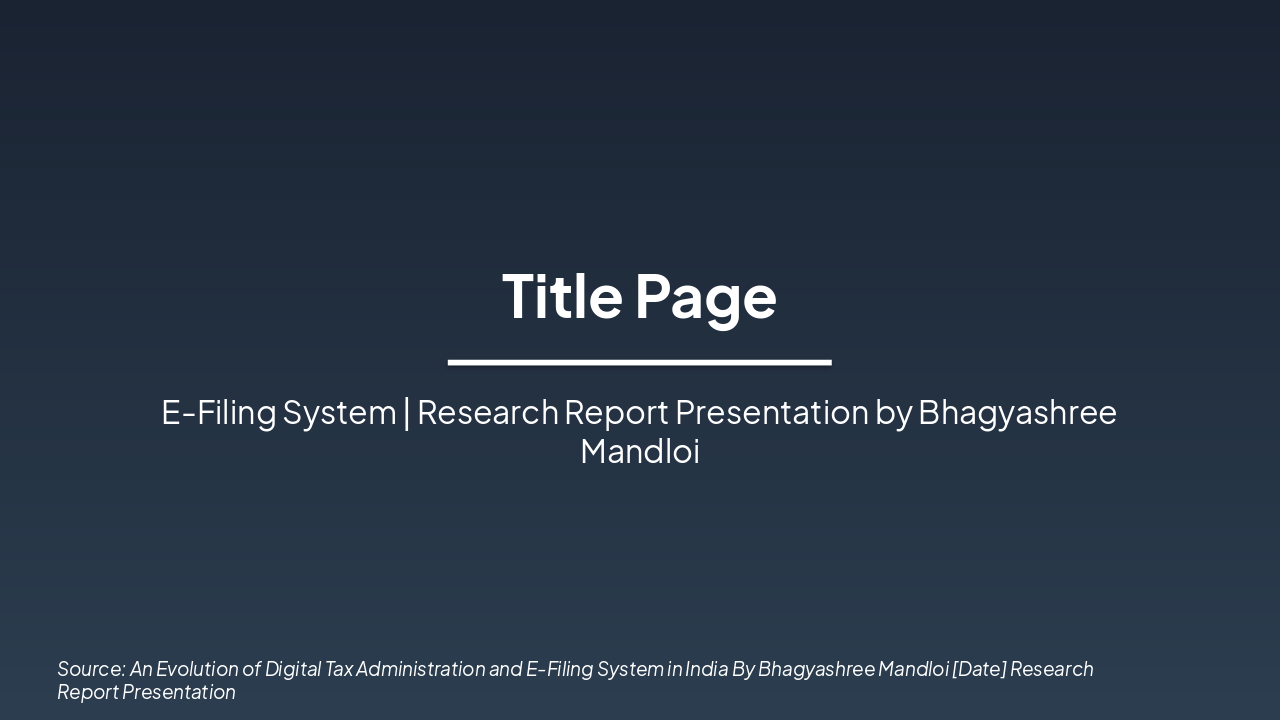 Slide 1 - Title Page