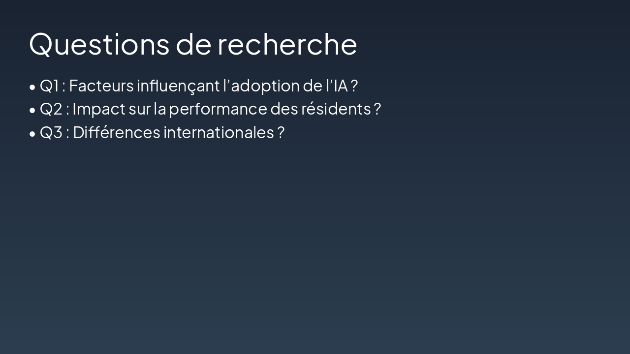Slide 5 - Questions de recherche