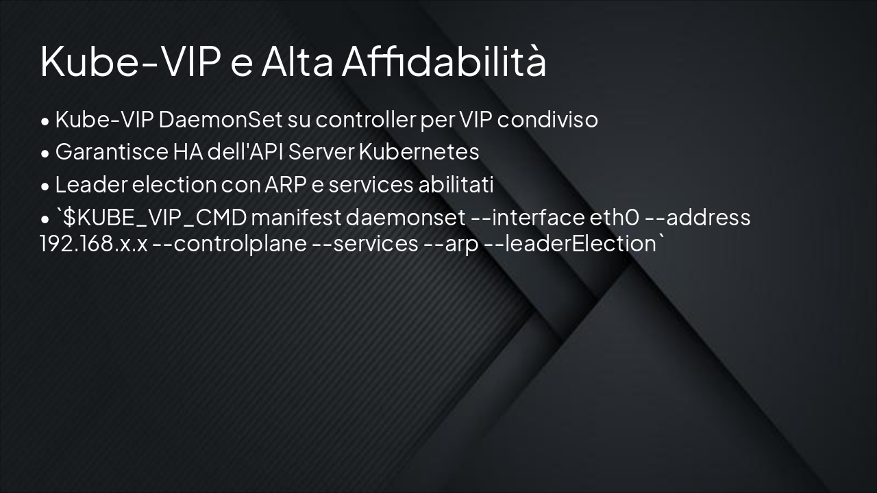 Slide 7 - Kube-VIP e Alta Affidabilità