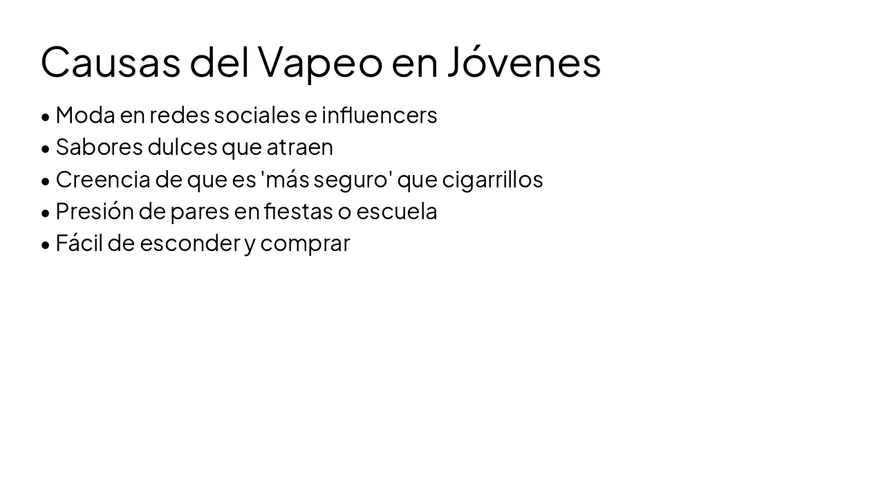 Slide 12 - Causas del Vapeo en Jóvenes