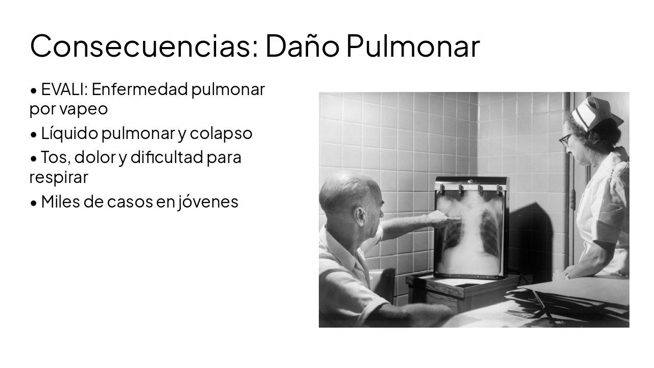 Slide 13 - Consecuencias: Daño Pulmonar