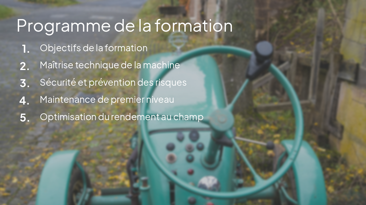 Slide 2 - Programme de la formation