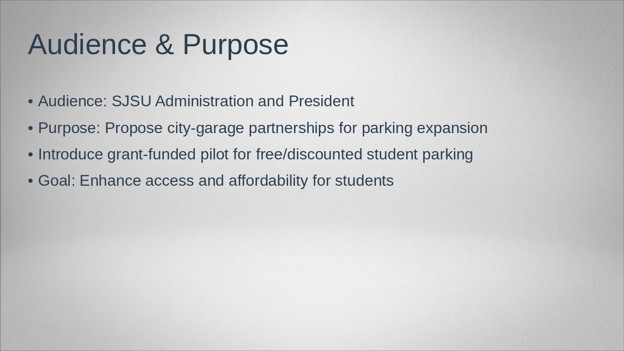 Slide 2 - Audience & Purpose