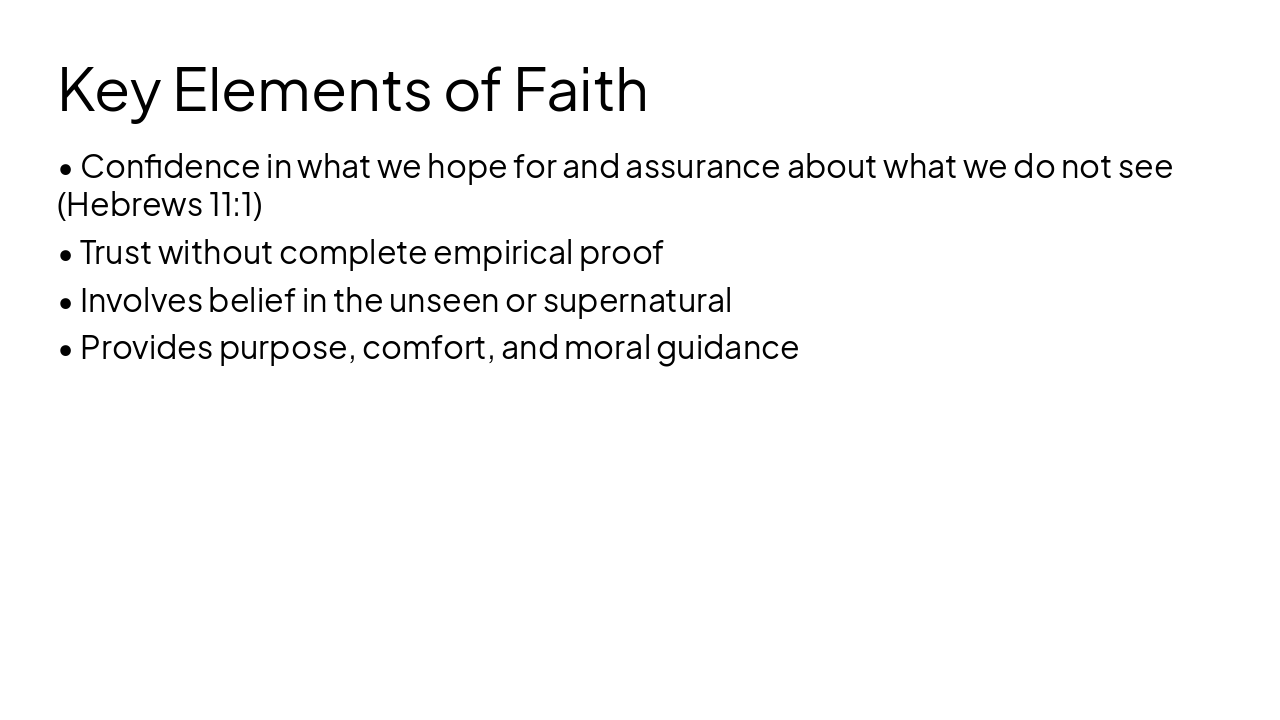 Slide 4 - Key Elements of Faith