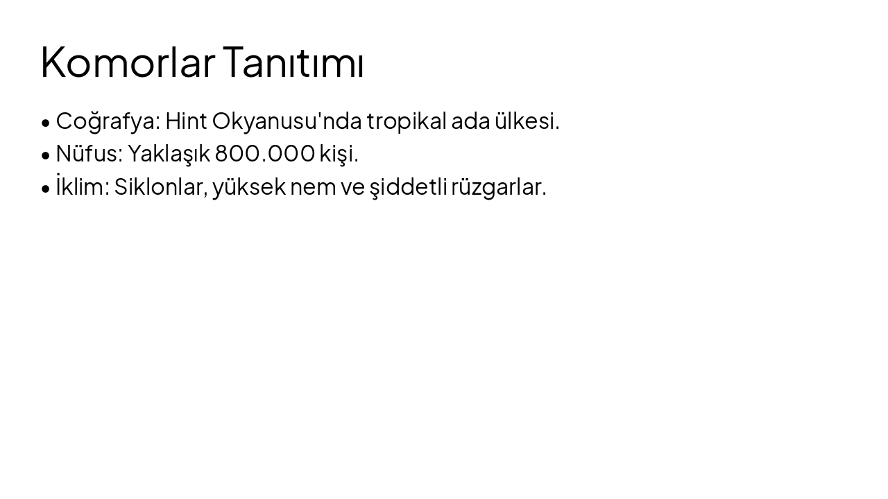 Slide 5 - Komorlar Tanıtımı