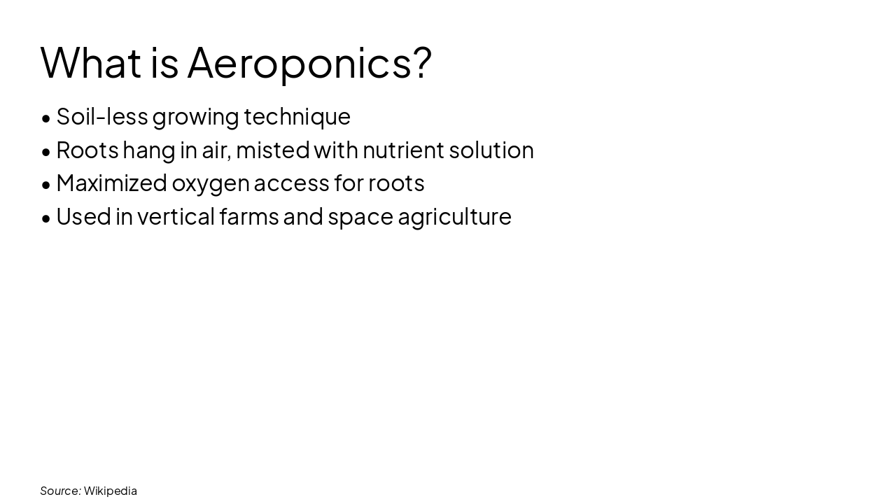 Slide 3 - What is Aeroponics?