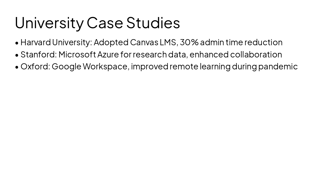 Slide 25 - University Case Studies