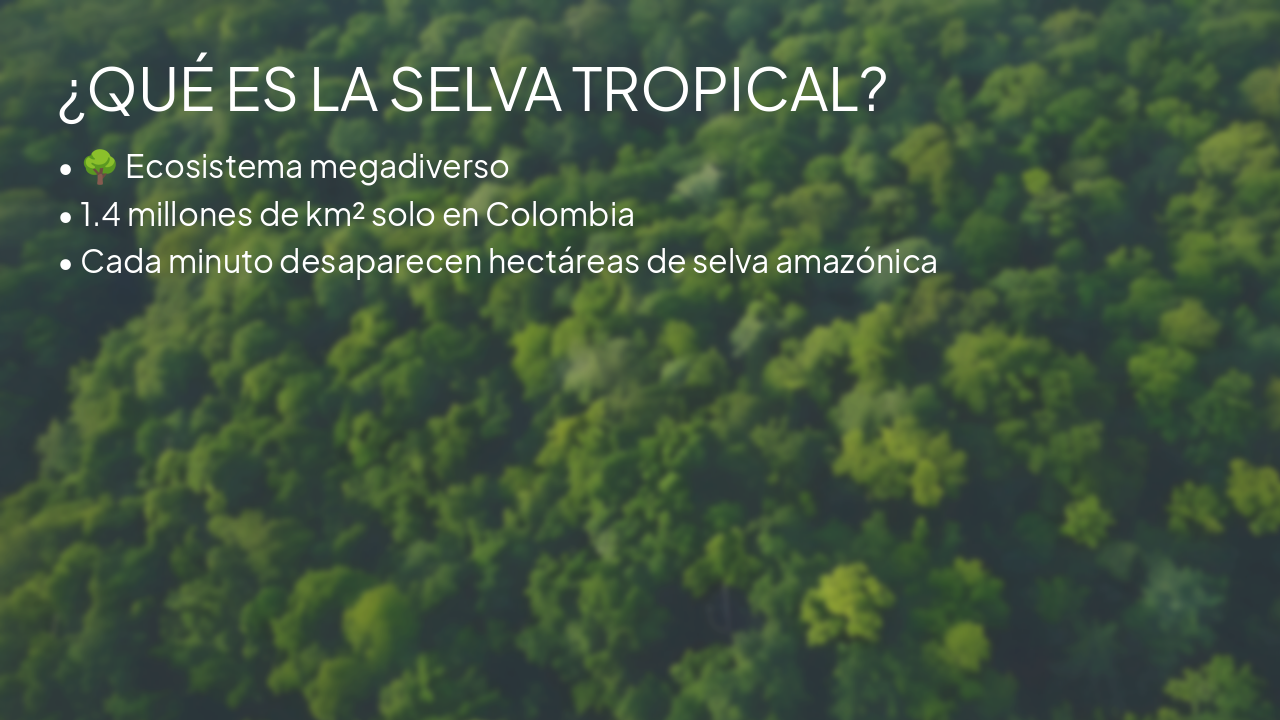 Slide 2 - ¿QUÉ ES LA SELVA TROPICAL?