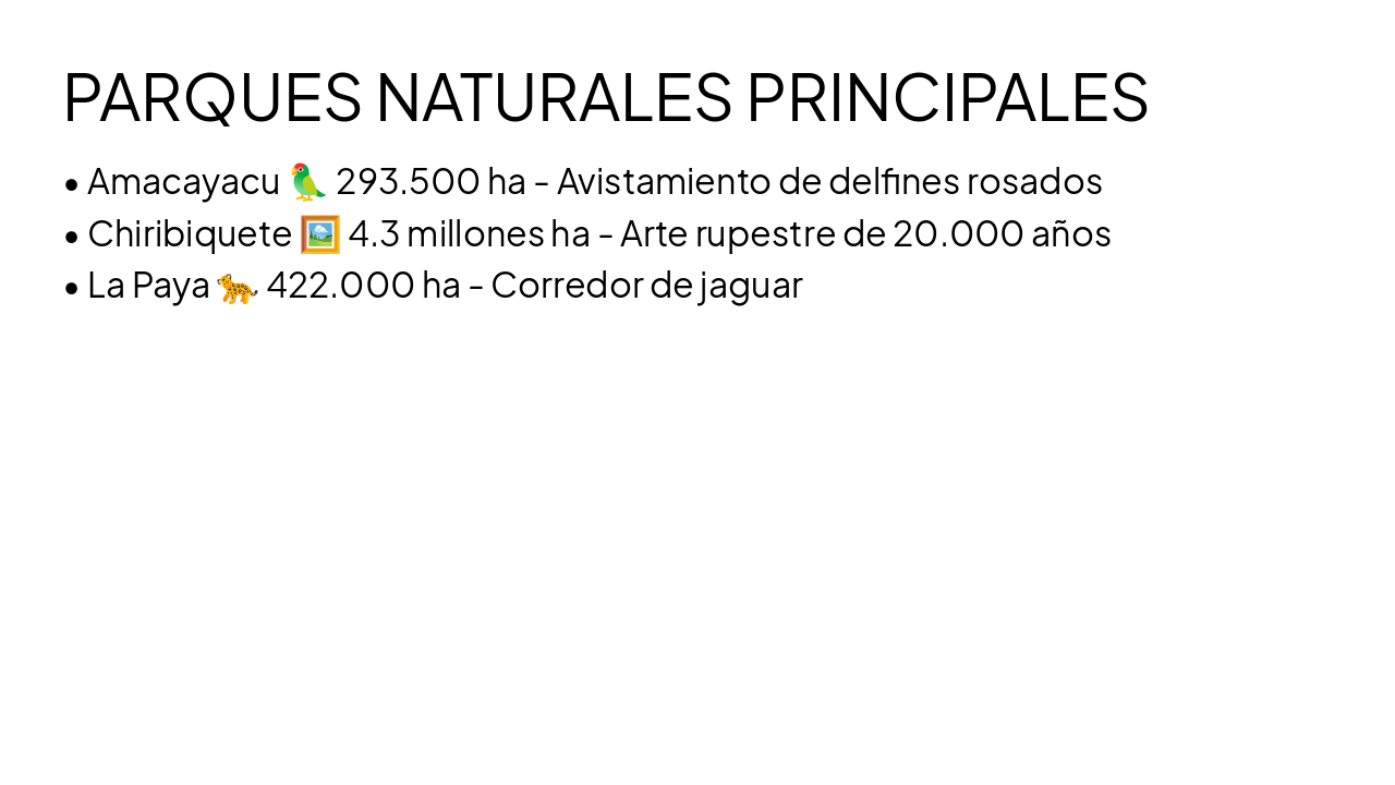 Slide 4 - PARQUES NATURALES PRINCIPALES