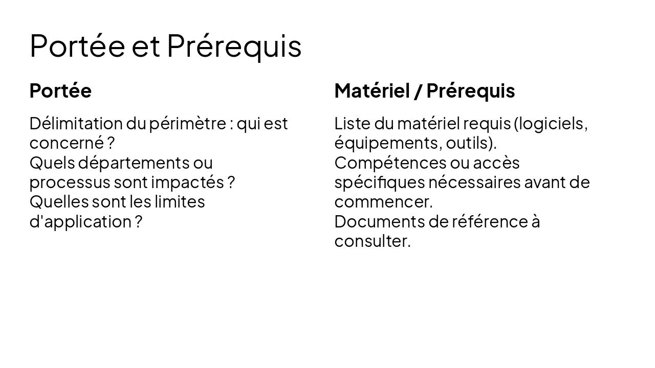 Slide 6 - Portée et Prérequis