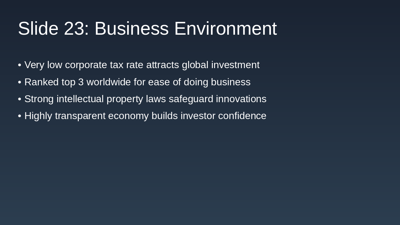 Slide 5 - Slide 23: Business Environment