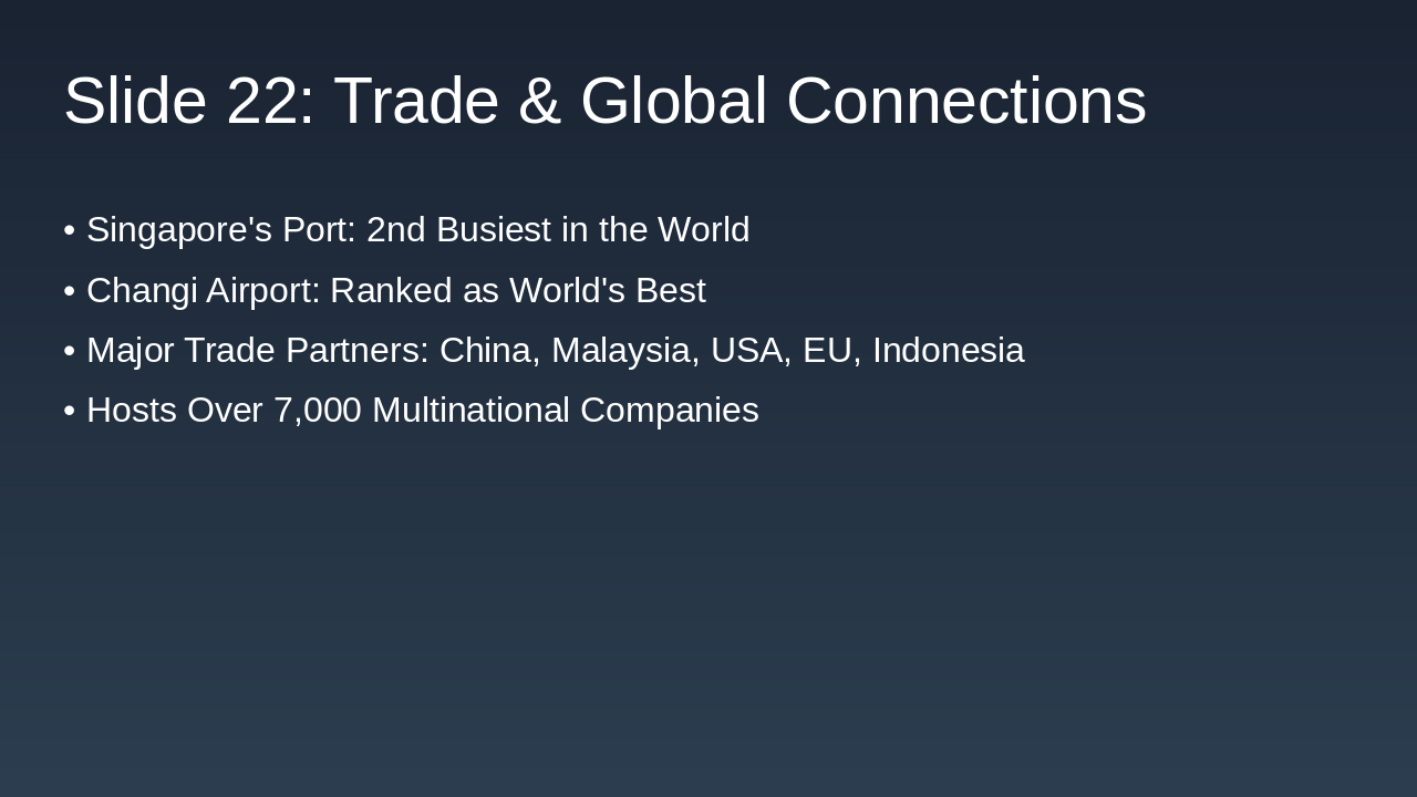 Slide 4 - Slide 22: Trade & Global Connections