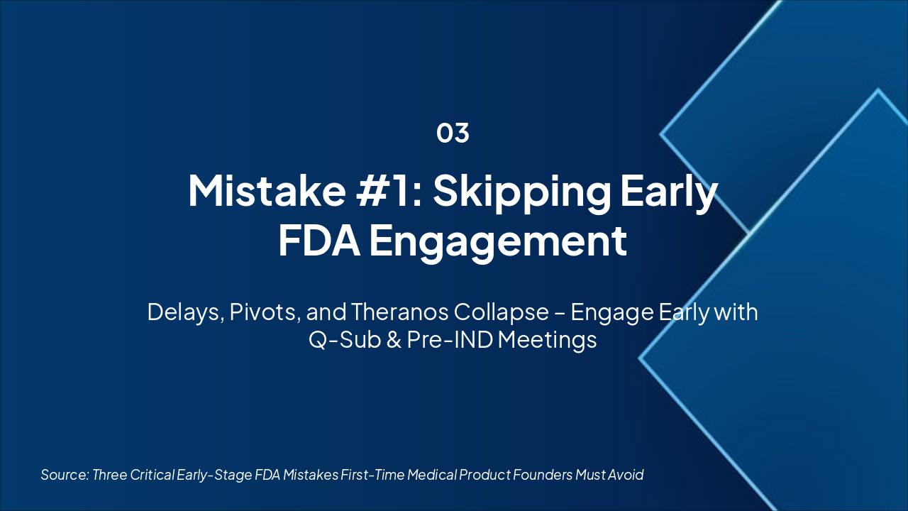 Slide 3 - Mistake #1: Skipping Early FDA Engagement