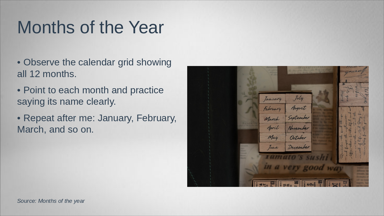 Slide 4 - Months of the Year