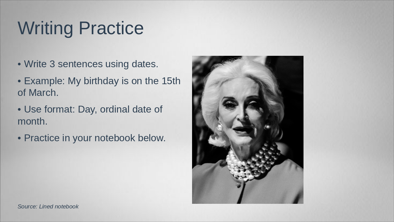 Slide 9 - Writing Practice