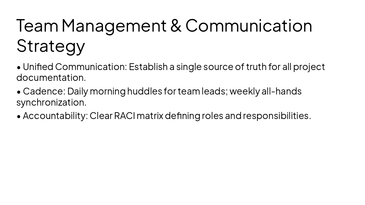Slide 7 - Team Management & Communication Strategy
