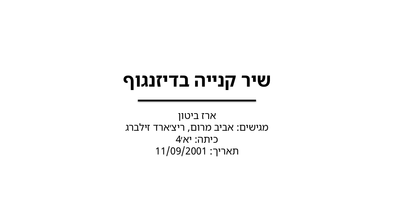 Slide 1 - שיר קנייה בדיזנגוף